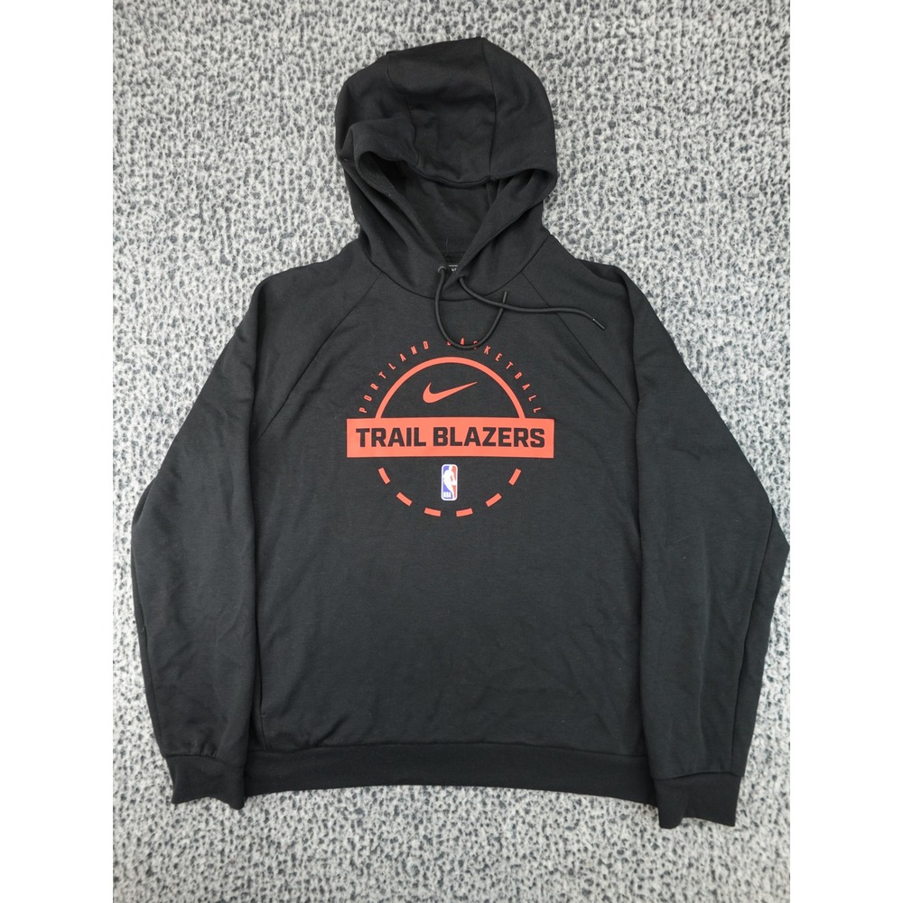 Nike Portland Trail Blazers NBA Hoodie Mens L Black HM8486-010 Raglan Logo